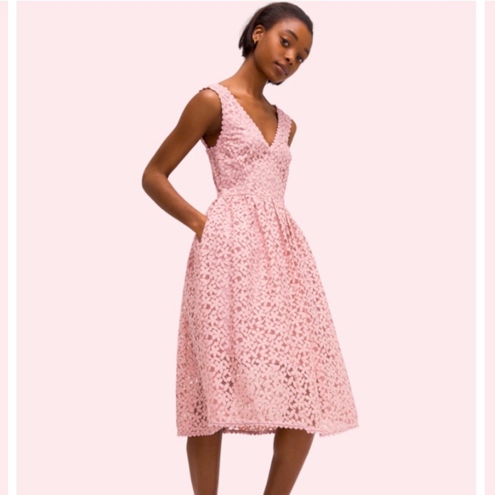 Kate Spade Floral V-neck floral lace dress size 2